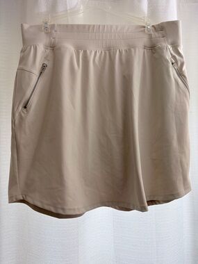 Lane Bryant Light Beige Athletic Skort with Ribbed Waistband